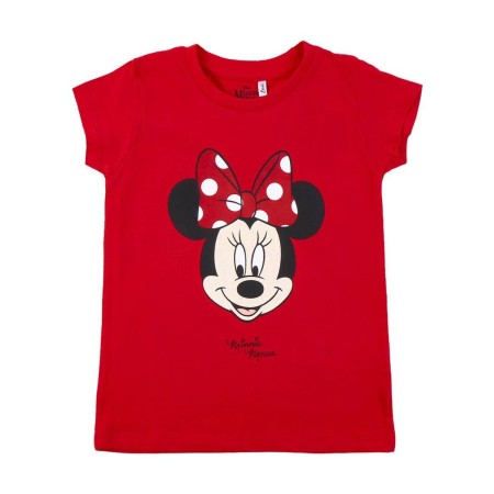 Maglia a Maniche Corte per Bambini Minnie Mouse Rosso