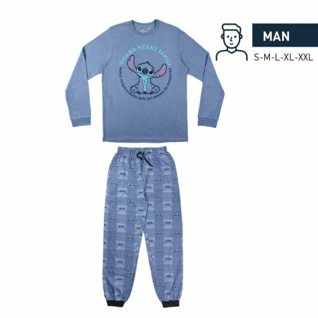 Pigiama Stitch Uomo Azzurro (Adulti)