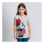 Maglia a Maniche Corte per Bambini Minnie Mouse Grigio