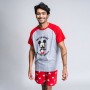 Pigiama Estivo Mickey Mouse Uomo Rosso Grigio (Adulti)