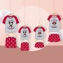 Pigiama Estivo Minnie Mouse Rosso Grigio