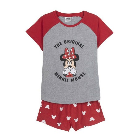 Pigiama Estivo Minnie Mouse Donna Rosso Grigio