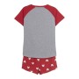 Pigiama Estivo Minnie Mouse Donna Rosso Grigio