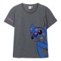 Maglia a Maniche Corte Donna Stitch Grigio scuro Grigio