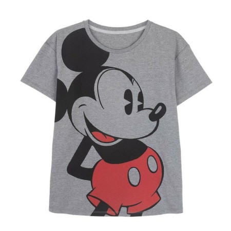 Maglia a Maniche Corte Donna Mickey Mouse Grigio Grigio scuro