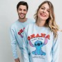 Felpa senza Cappuccio Unisex Stitch Azzurro Chiaro