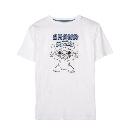 Maglia a Maniche Corte Uomo Stitch Bianco