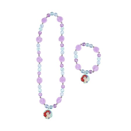 Set di Collana e Bracciali Princesses Disney Viola 2 Pezzi Turchese