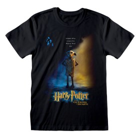 Maglia a Maniche Corte Harry Potter Dobby Poster Nero Unisex
