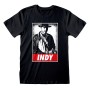 Maglia a Maniche Corte Indiana Jones Indy Nero Unisex