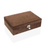 Custodia per orologi Versa Marrone Velluto Legno Ecopelle Specchio Legno MDF 20 x 8,5 x 30 cm