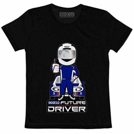 Maglia a Maniche Corte Sparco FUTURE RACER Nero 3-4 Anni