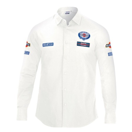 Camicia a Maniche Lunghe Uomo Sparco Martini Racing Taglia M Bianco