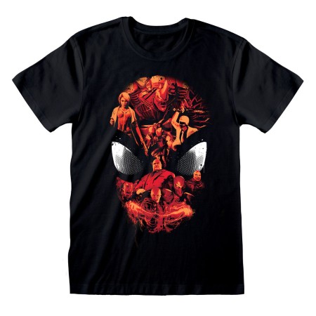 Maglia a Maniche Corte Spider-Man Character Roster Nero Unisex