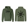 Felpa con Cappuccio Unisex The Legend of Zelda Logo and Shield Verde