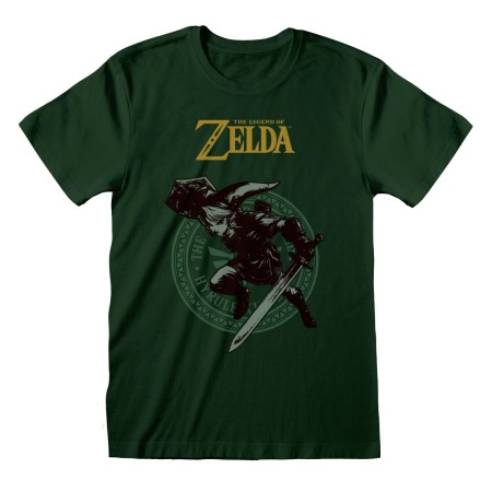 Maglia a Maniche Corte The Legend of Zelda Link Pose Verde Unisex