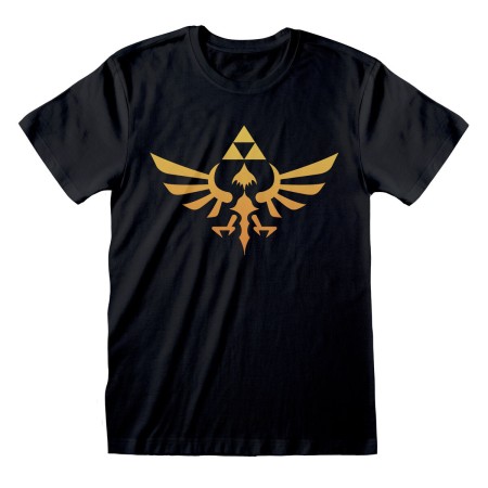 Maglia a Maniche Corte The Legend of Zelda Hyrule Logo Nero Unisex