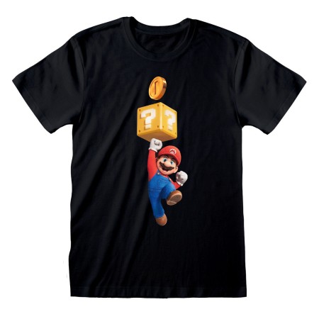 Maglia a Maniche Corte Super Mario Mario Coin Nero Unisex