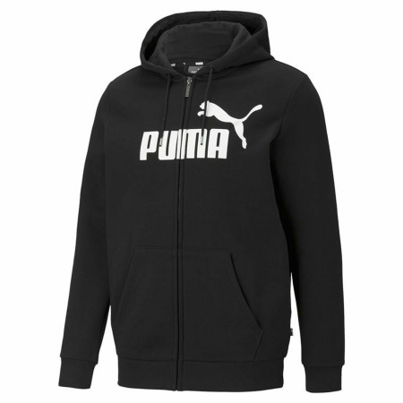 Felpa con Cappuccio Uomo Puma Essentials Big Logo Nero