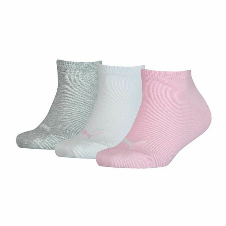 Calzini Sportivi Puma Kids Invisible Grigio Rosa Bianco 3 Unità