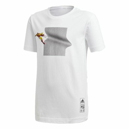 Maglia a Maniche Corte Bambino Adidas Sportswear Iron Man Graphic Bianco