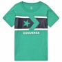 Maglia a Maniche Corte per Bambini Converse Stripe Star Chevron Verde