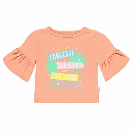 Maglia a Maniche Corte per Bambini Converse Ruffle Salmone