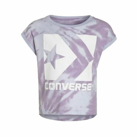 Maglia a Maniche Corte per Bambini Converse Tie Dye Prugna