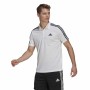 Polo a Maniche Corte Uomo Adidas Primeblue 3 Stripes Bianco