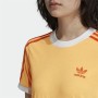 Maglia a Maniche Corte Donna Adidas Originals 3 Stripes Arancio