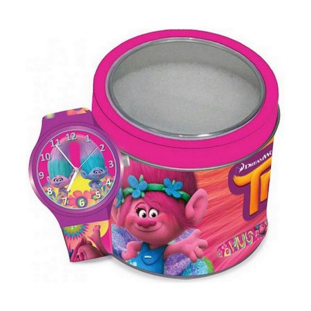 Orologio Bambini Cartoon TROLLS - TIN BOX (Ø 33 mm)