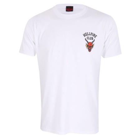 Maglia a Maniche Corte Stranger Things Helfire Club Bianco Unisex