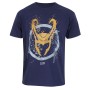 Maglia a Maniche Corte Marvel Splatter Logo Azzurro Unisex