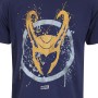 Maglia a Maniche Corte Marvel Splatter Logo Azzurro Unisex